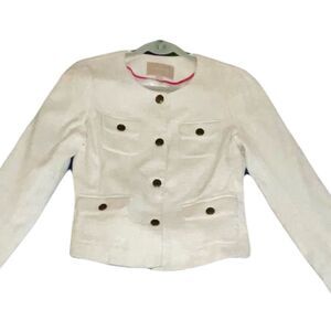 Banana Republic Women's White Blazer M Textured Casual Jacket